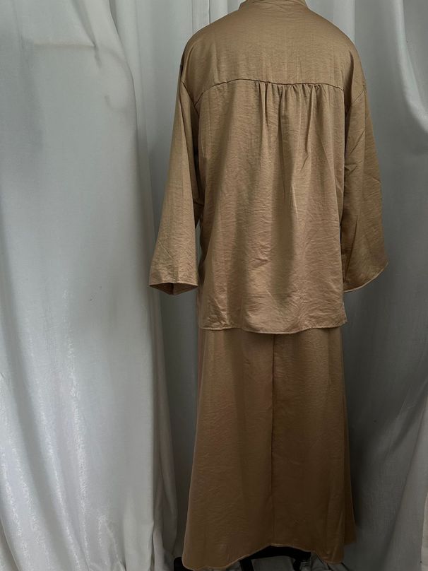 Women's High-End Fashion Loose Long Sleeved Shirt And Casual Skirt Set New 2026 Cross Border Clothing_ecoleips.com