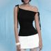 Women's Slim Sexy Off-Shoulder Camisole Summer New Style Solid Color Tie Knot Figure Flattering Vest for Cross-Border Trade_ecoleips.com
