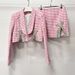 High-End For Women 2025 Light Beaded Rhinestone Bowknot Houndstooth Jacket And Skirt Two-Piece Set_ecoleips.com