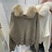 Women's Clothing Oversized Fur-Trim Hooded Cardigan – Winter Knit Sweater Jacket For Women_ecoleips.com