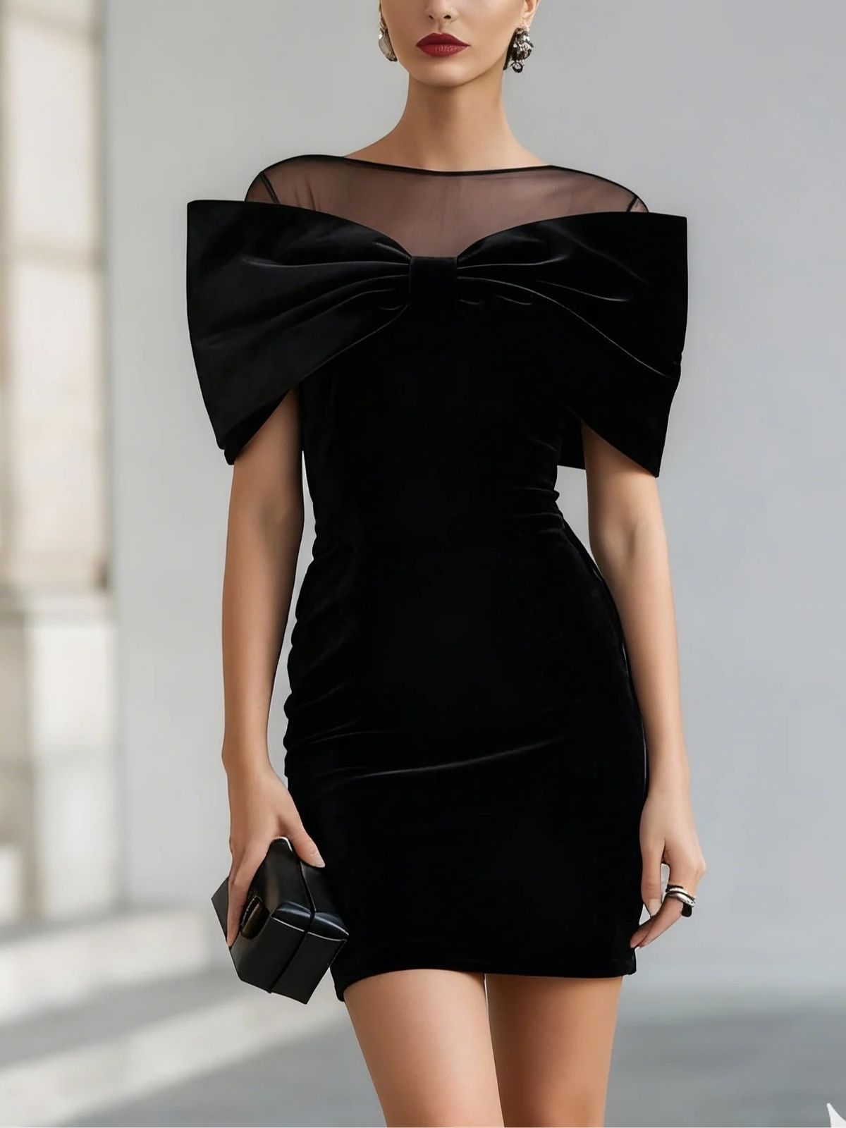 Women's One Shoulder Off-Shoulder Dress Temperament Commuter Wear Gold Velvet Spot New Products_ecoleips.com
