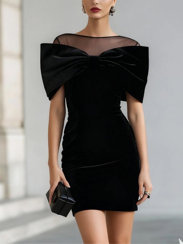 Women's One Shoulder Off-Shoulder Dress Temperament Commuter Wear Gold Velvet Spot New Products_ecoleips.com