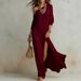 2026 European And American Cross-border Independent Station Summer New Elegant Long-sleeved Knitted Pleated Slit Women's_ecoleips.com