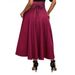Women's Clothing Fashion Elegant Solid Color A Line Version Slim High Waist Long Skirt_ecoleips.com