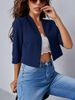2025 Euroean And American Cross-Border Sring Summer New Solid Color Short Blazer Jacket Ins Trendy Women's Cardigan_ecoleips.com