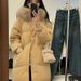 girl Champs Elysées Song Large Fur Collar Mid-Length Down Cotton Jacket For Women New Hooded Thickened Northeast Life-Saving_ecoleips.com