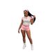 Women's Clothing Casual Sports Suit High Waist Shorts Raglan Contrast Short Sleeved T Top With Headband Street Fashion Hottie_ecoleips.com