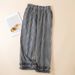 2025 Simple Plaid Home Pants Pure Cotton Double-layer Gauze Women's Pajama Pants Autumn Thin Casual Elastic Waist Sleep Bottoms_ecoleips.com