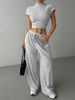 Women's Sexy Fitted Knit Crop Top & High-Waisted Shorts Set - Stretchy Ribbed Fabric, Trendy Y2K Outfit, Clubwear & Casual Summer Two-Piece_ecoleips.com