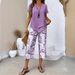 Women's Summer Fashion High-Waisted Wide Leg Pants Set Short-Sleeved Two-Piece Outfit for Spring/Autumn_ecoleips.com