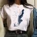 European And American Cross-border Foreign Trade Clothing Feather Pattern Round Neck Printed Women's Short-sleeve_ecoleips.com