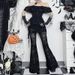 CF24374 Autumn New Dark Style Elegant Sexy Hot Girl Versatile Cross Velvet Skirt Pants For Women_ecoleips.com