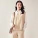 K New Women's Fashion Loose Round Neck Sleeveless Cardigan Short Knitted Sweater Vest;_ecoleips.com