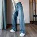 Women's Clothing Narrow Wide Leg Jeans For Women, Loose High Waist Straight Pants, Spring Niche Design, Personalized Hot Diamond Mopping Pants_ecoleips.com