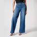 Women's Clothing Wide Leg Mid Waist High Elastic Waist Washed Jeans_ecoleips.com