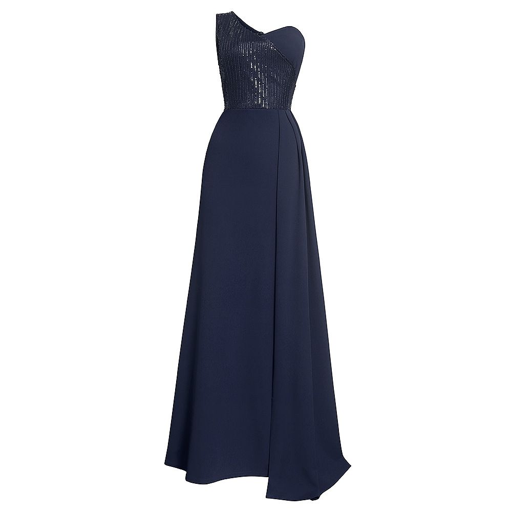 Women's Clothing women's slanted shoulder sexy long dress tail banquet evening dress_ecoleips.com