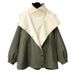 Women's Oversized Hooded Zip-Up Trench Coat Fall Fashion Windbreaker With Color Block Design (S-XXXL, Green/Black/Beige)_ecoleips.com