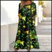 Summer Mid-Waist Women's Casual St. Patrick's Big Swing Dress_ecoleips.com