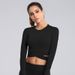 Women's Long Sleeve Dance Sports Top Tight Fitness Yoga Clothes Running Waist Training Clothes_ecoleips.com