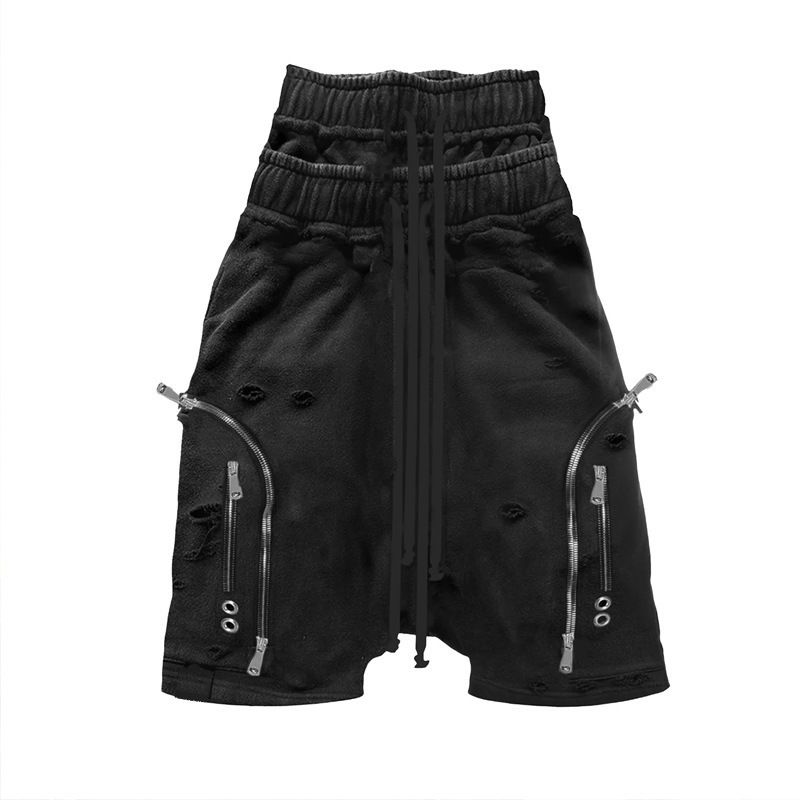 Summer Dark Gothic Style Women's Y2K Pants with Double Waistband Design Fake Two-Piece Set Personality Cross Border Fashion 2025_ecoleips.com