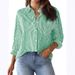 Women's Clothing Button Down Shirt Striped Classic Long Sleeved Collared Office Work Shirt Top_ecoleips.com