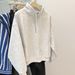 American-style Real-shot Spring And Autumn New Stand-up Collar Half-zip Long-sleeve Composite Sweatshirt For Women, Thin_ecoleips.com