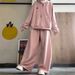Women's American Retro Casual Sportswear Set Korean Style Loose Fit Slimming Sweatshirt And Trousers Fashionable 2 Piece Set for Autumn Winter_ecoleips.com