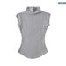 White High Neck Short Sleeve T-Shirt Women Sexy Slimming Top Trendy Stylish for Hot Girls with Tiny Waist Perfect for Summer_ecoleips.com