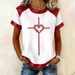 Women's Short Sleeve T-Shirt Waffle-Knit 3D Printed Retro Streetwear Soft And Breathable 5 Colors S-5XL_ecoleips.com