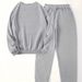 Women's Clothing Fleece Lined Two Piece Set American Style Round Neck Casual Printed Sweatshirt Outfit_ecoleips.com