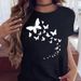 European And American Cross-border Foreign Trade Wholesale Clothing Cartoon Butterfly Round-neck Plus-size Short-sleeve_ecoleips.com