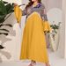 Women's Clothing Plus Size Tassel Print Pullover Dress Elegant Commuting Wear Middle Eastern Women's Clothing_ecoleips.com