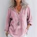 Spring Casual Spring Fashion Long-Sleeved Cotton-Linen Plain Retro V-Neck Sweater_ecoleips.com
