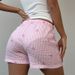 Sexy Pink Shorts Summer Holiday Style Beach Pants Polyester Wide Leg Hot Pants Women_ecoleips.com