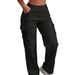 Women's Casual Cargo Pants Large Pocket Versatile Everyday Simple Bottoms_ecoleips.com