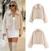 Women's Faux Fur Trimmed Jacket – Trendy Oversized Coat With Quilted Detailing For Fall & Winter_ecoleips.com