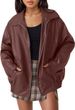 Women's Oversized Biker Jacket Faux Leather Coat Long Sleeve Motorcycle Outerwear For Fall Winter Fashion_ecoleips.com