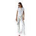 Jacquard Bell Bottom Pants European And American 2025 Spring And Summer New Women's Jacquard Lace Flower Hollow Slim Flared Pants_ecoleips.com
