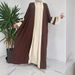 Women's Clothing Muslim Contrast Coat Fashion Solid Color Vest Dress Suit_ecoleips.com