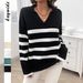 DiYun European And American Vacation Casual Style Striped Long-Sleeve Women's Sweater 2025 Spring/Summer_ecoleips.com