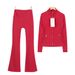 Women's Double Gold Jacket Set Slim Fit Outerwear For Fitness Sports Running Yoga In Stock_ecoleips.com