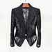 Trendy Embroidered Mesh Blazer Jacket For Women – Slim Fit Breathable Openwork Coat With Double-Breasted Design, Fashionable Streetwear Outerwear_ecoleips.com