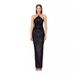 Verve Women's Sleeveless Sexy French Style With Slit Sequins And Halter Neck Party Evening Dress_ecoleips.com
