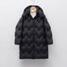 girl Girl Pinghu Chixin 90 New National Standard White Duck Winter Long Simple Fashion Wave Hooded Thickened Down Jacket For Women_ecoleips.com