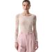 European American 2026 Spring/Summer Long-Sleeve Lace Top With U-Neck And Hollow Design, Slim Fit, Cross-Border New_ecoleips.com