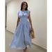 New Pleated Wrap Dress – Sweet & Pure Waist-Defining Midi Dress With Contrast Panels, Elegant Office & Date Night Dress For Women_ecoleips.com