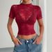 European And American Cross-border 2026 Spring-summer New Style Half-high Collar Lace Ruffle Thin Women's Niche Sexy_ecoleips.com
