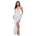Verve Women's Off-Shoulder Backless Pure Desire Style Feather Sequin Dress_ecoleips.com