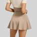 Women's Color Block Sports Skirt Nude Feel Faux Two Piece Running Fitness Yoga Short Anti Exposure Skirt_ecoleips.com
