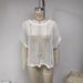 Women's Summer Knit Sweater Five-Sleeve Hollow Out Hem Pullover Beach Cover Up Sexy_ecoleips.com
